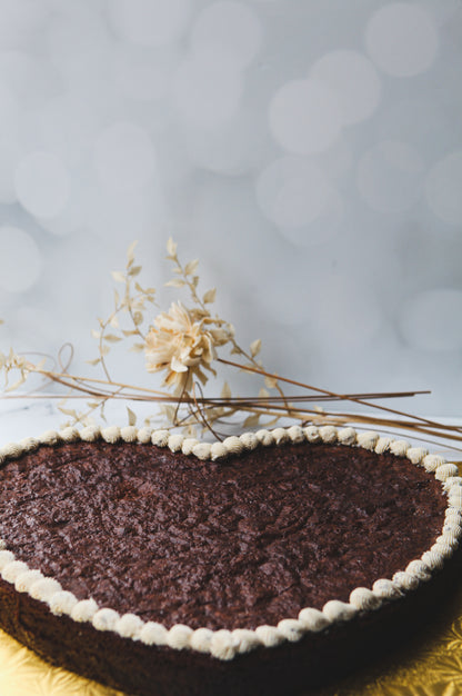 Chocolate Heart Brownie Cake